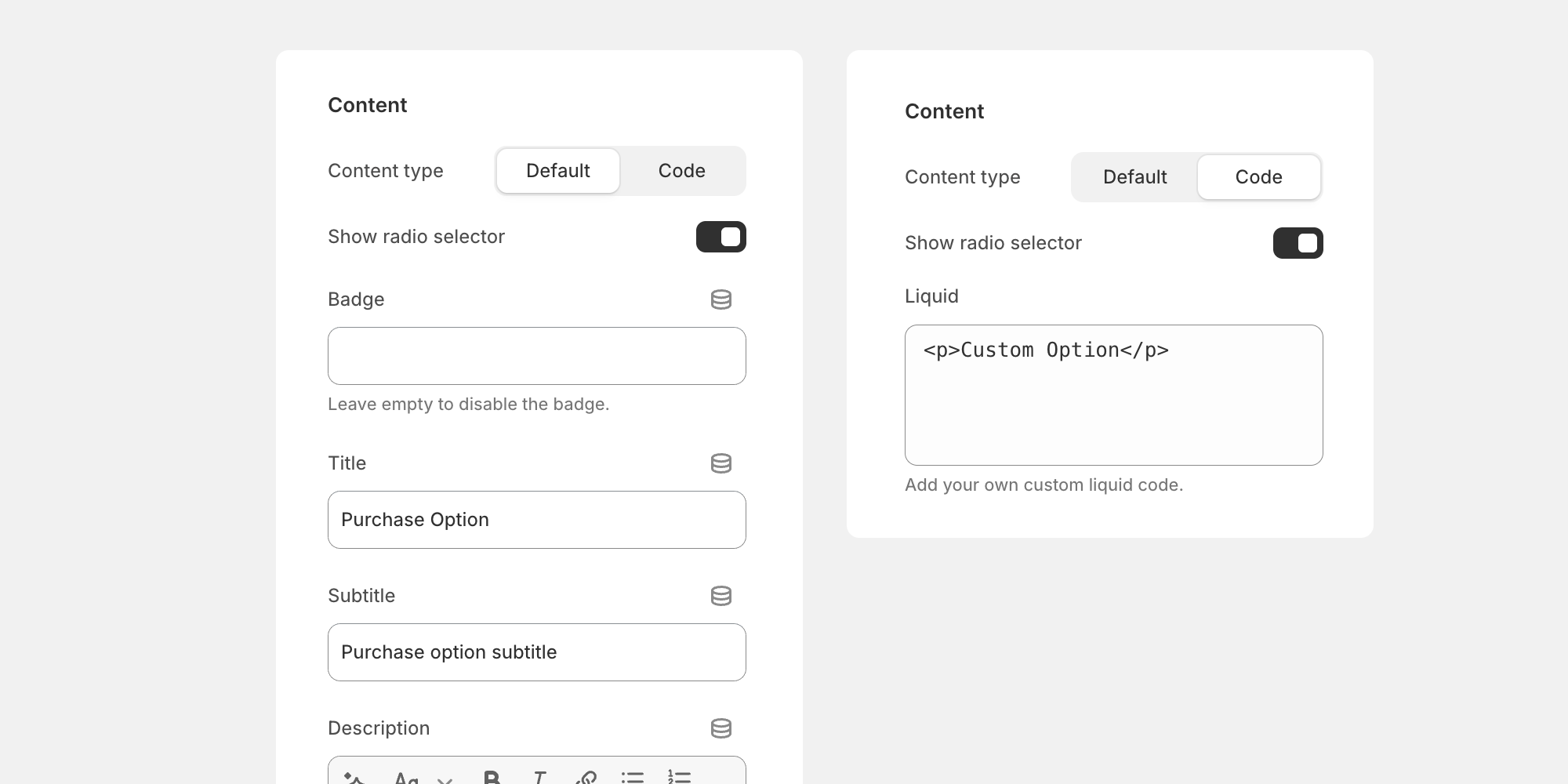 Subscription widget