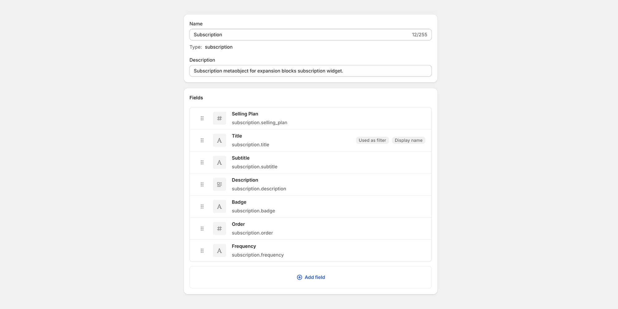 Subscription widget